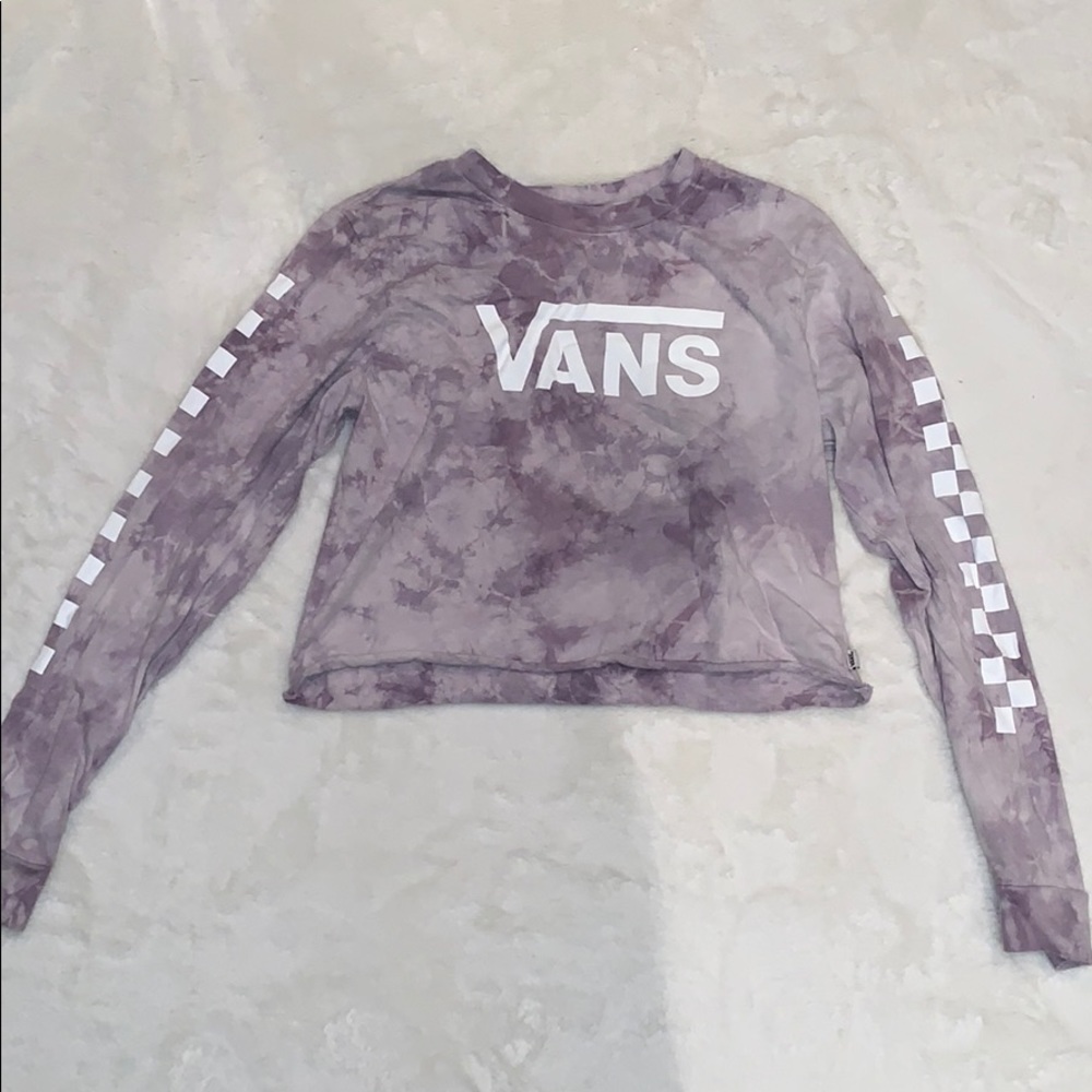 Purple cropped Vans logo long sleeve